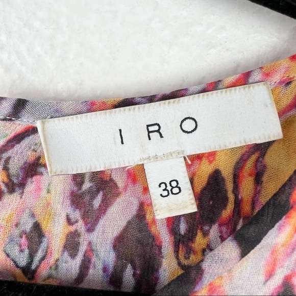 IRO Ohno Dress in Orange and Pink Ikat Print, Size 38 - Picture 8 of 10